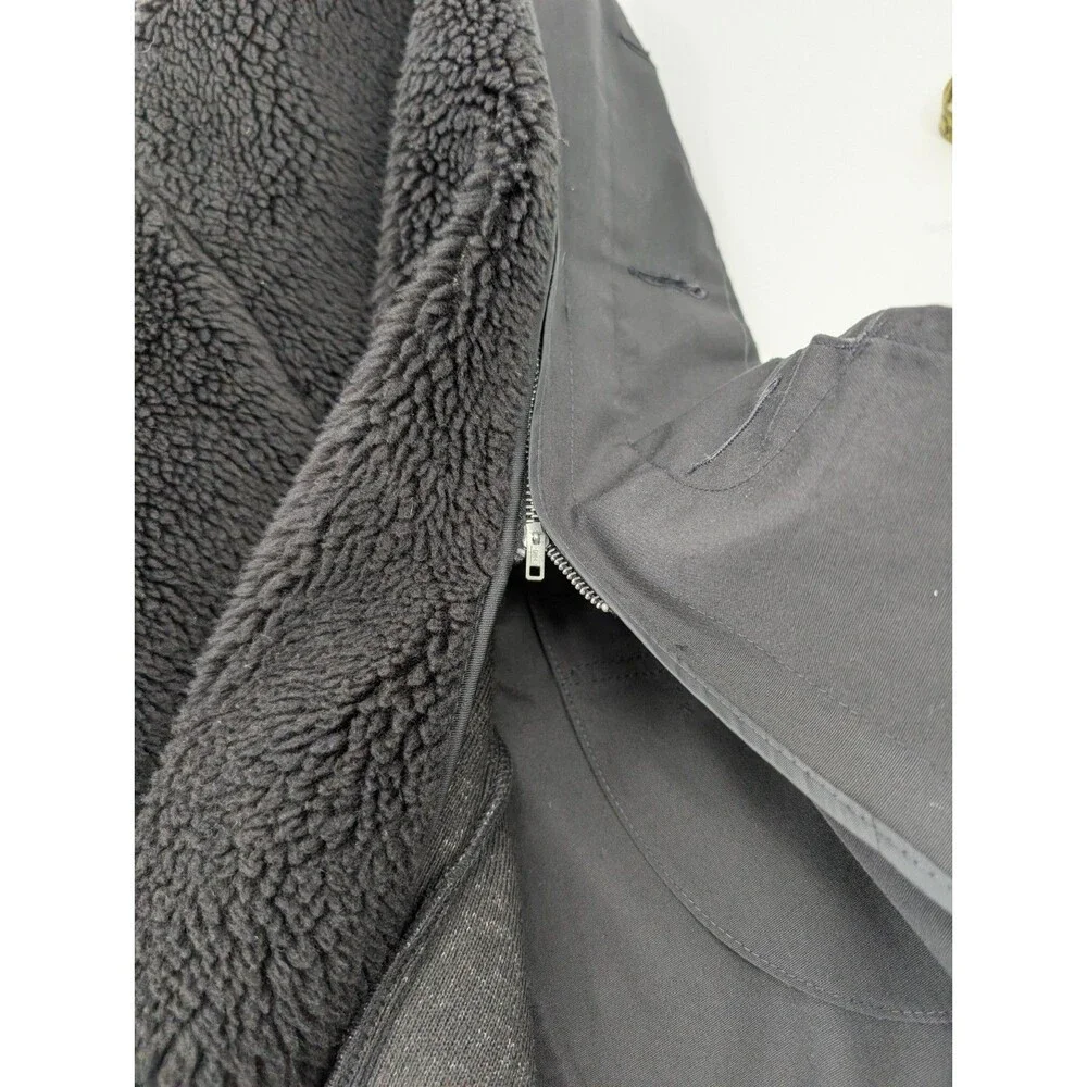 London Fog Black Vintage Faux Fur Lined Classic Trench Coat Mens 38 Short